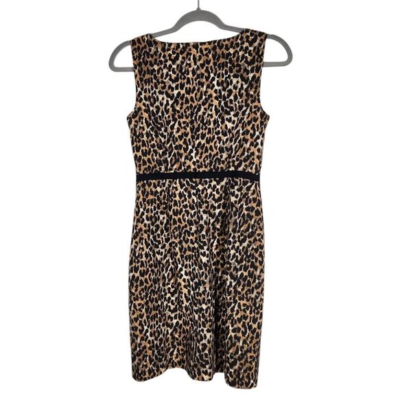 Loft Sleeveless Leopard Print Mini Sheath Dress Size 0 Leopard Print Dress - Picture 2 of 8